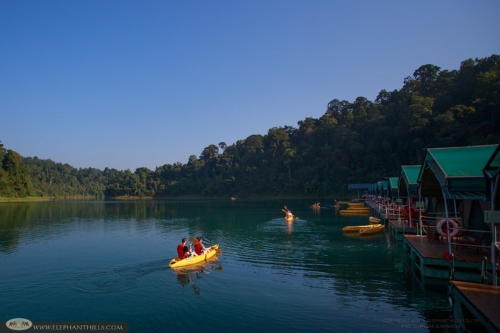 Elephant Hills floating activities with one night at The Rainforest Camp Cheow Larn Lake in Khao Sok National Park.